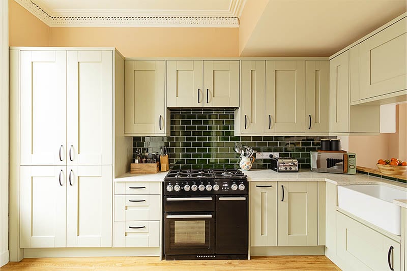 Shaker style green kitchen design